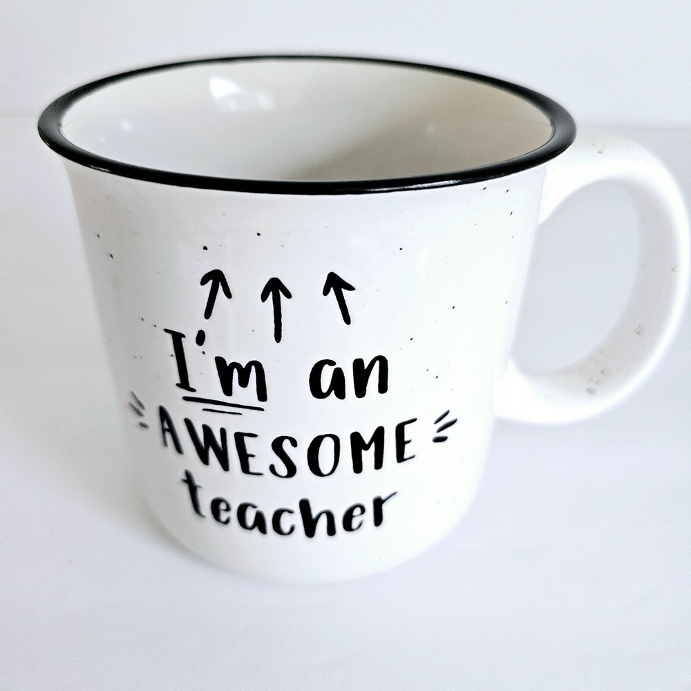 2019 Eccolo Awesome Teacher Speckled Ceramic Campfire Mug‎ Gift Appreciation